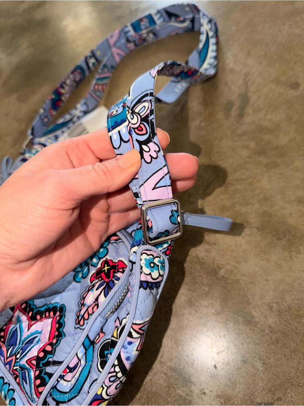 NWT Vera Bradley Makani Paisley RFID Little Hipster Crossbody Bag Blue - Picture 8 of 11